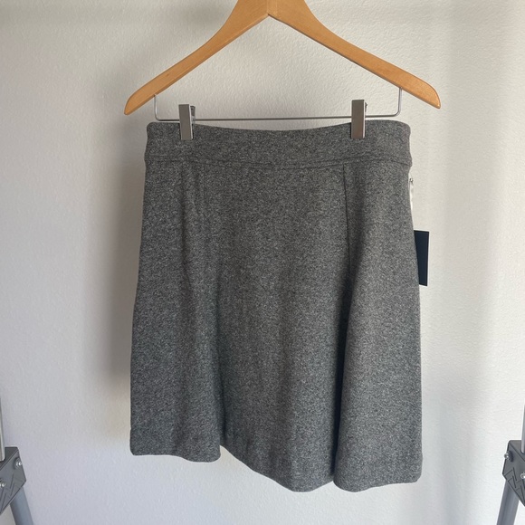 Grey Flare Cotton Side Zip Skirt Small - Picture 2 of 7